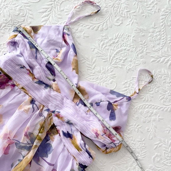 NWOT Lulus Exceptional Dream Lavender Floral Backless Cutout Maxi Dress Medium - Picture 6 of 7